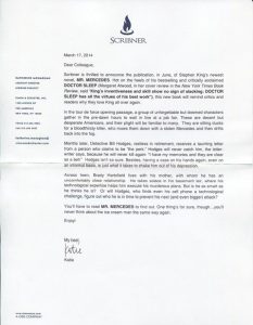 Mr. Mercedes Publisher letter